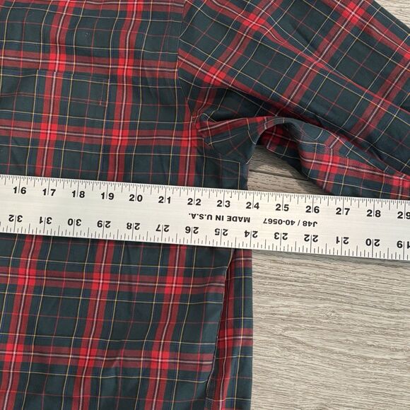 Brooks Brother Button Down Shirt Mens Large Christmas Tartan Plaid Long Sleeve - Picture 6 of 7